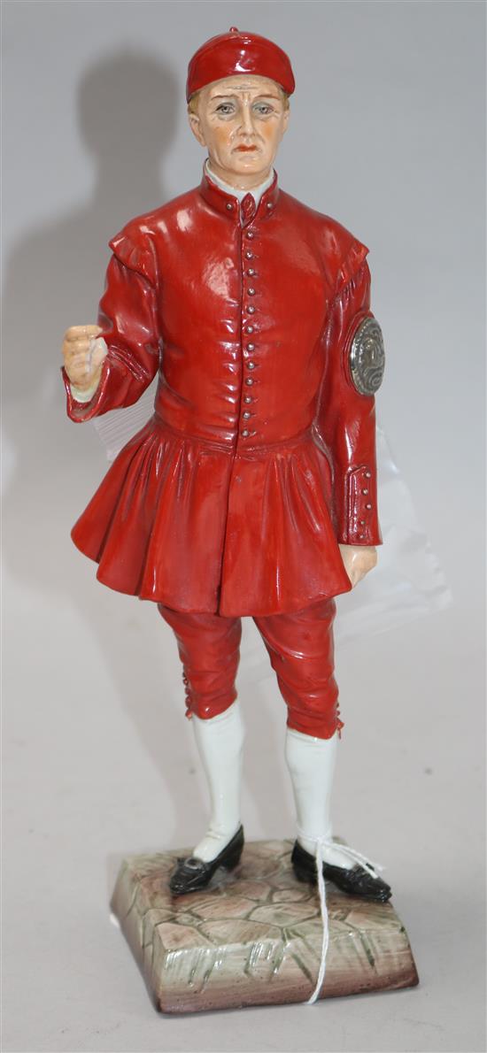 A Sitzendorf figure, modelled as Waterman Dogget Winner height 26cm